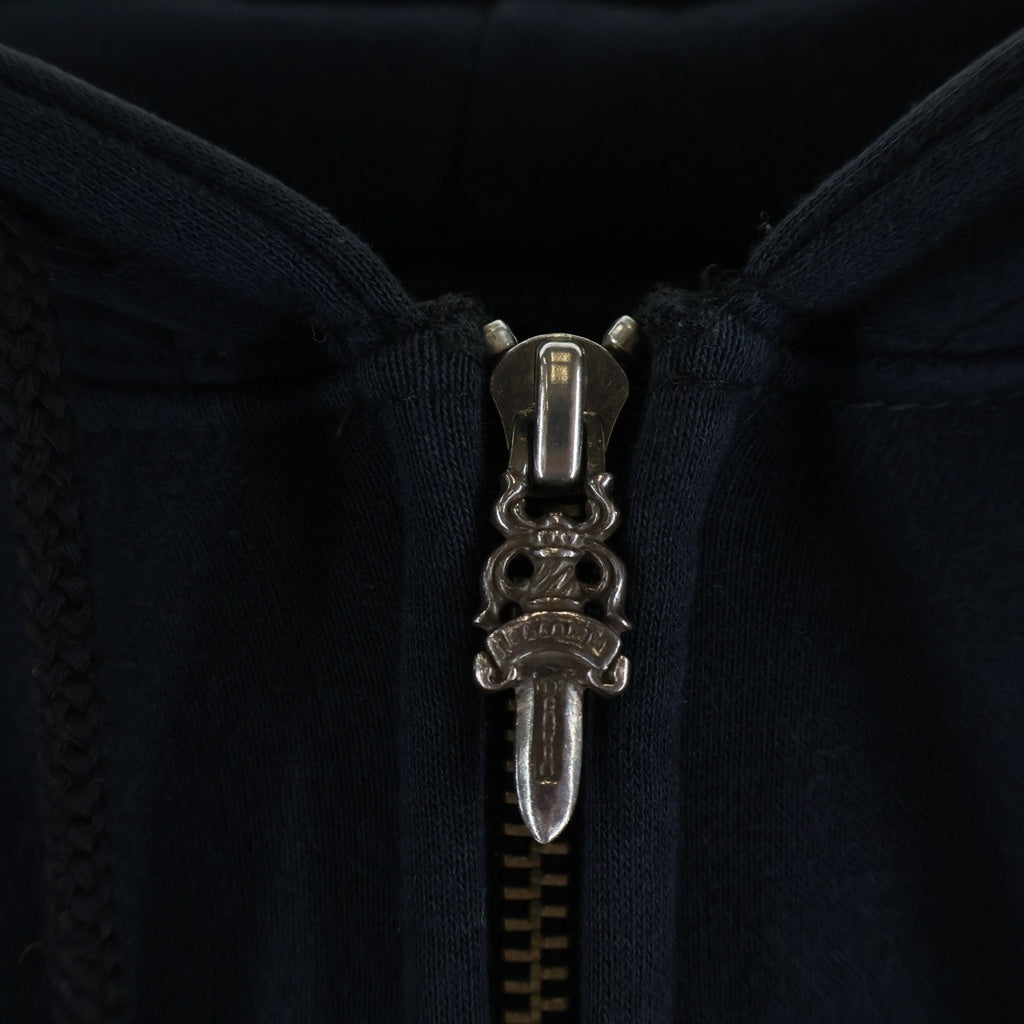 CHROME HEARTS(クロムハーツ) OLD SWTSHRT HD ZIP オールド アームロゴプリント 裏地サーマル ジップアップパーカー ブラック