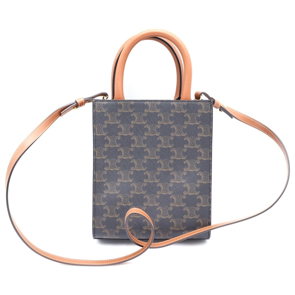 CELINE(セリーヌ) トリオンフ ミニバーティカルカバ 2WAYハンドバック ブラック/ブラウン レディース
