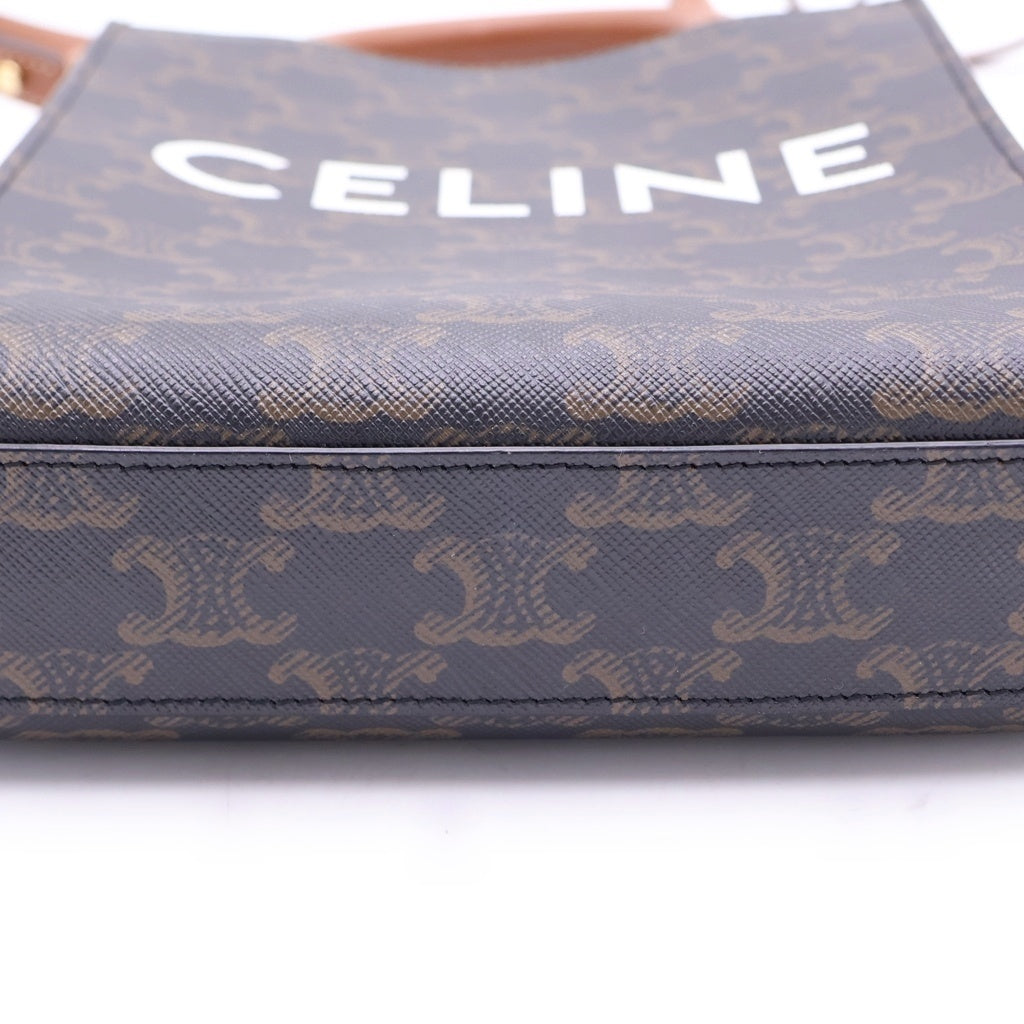 CELINE(セリーヌ) トリオンフ ミニバーティカルカバ 2WAYハンドバック ブラック/ブラウン レディース