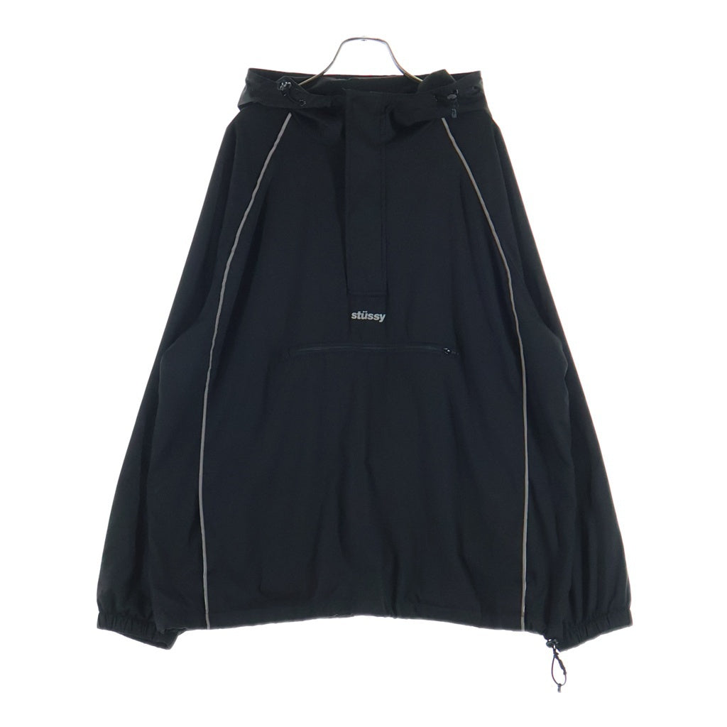 STUSSY(ステューシー) フロントロゴ刺繍ジャケット アノラックジャケット ブラック