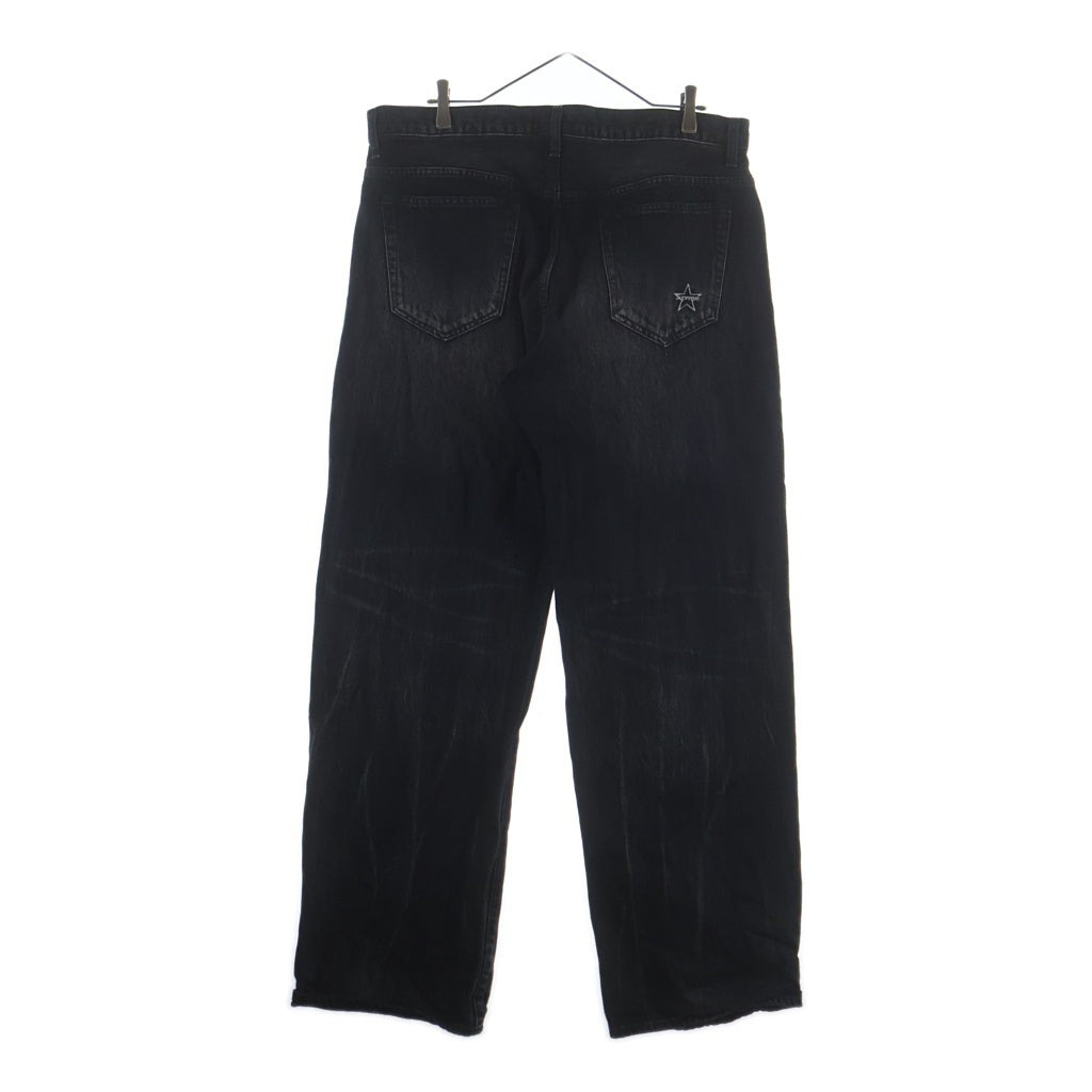 SUPREME(シュプリーム) 23AW Distressed Loose Fit Selvedge Jean スターロゴ刺繍 ディストレスド加工 ルーズフィット セルビッジ ジーンズ デニムパンツ ブラック