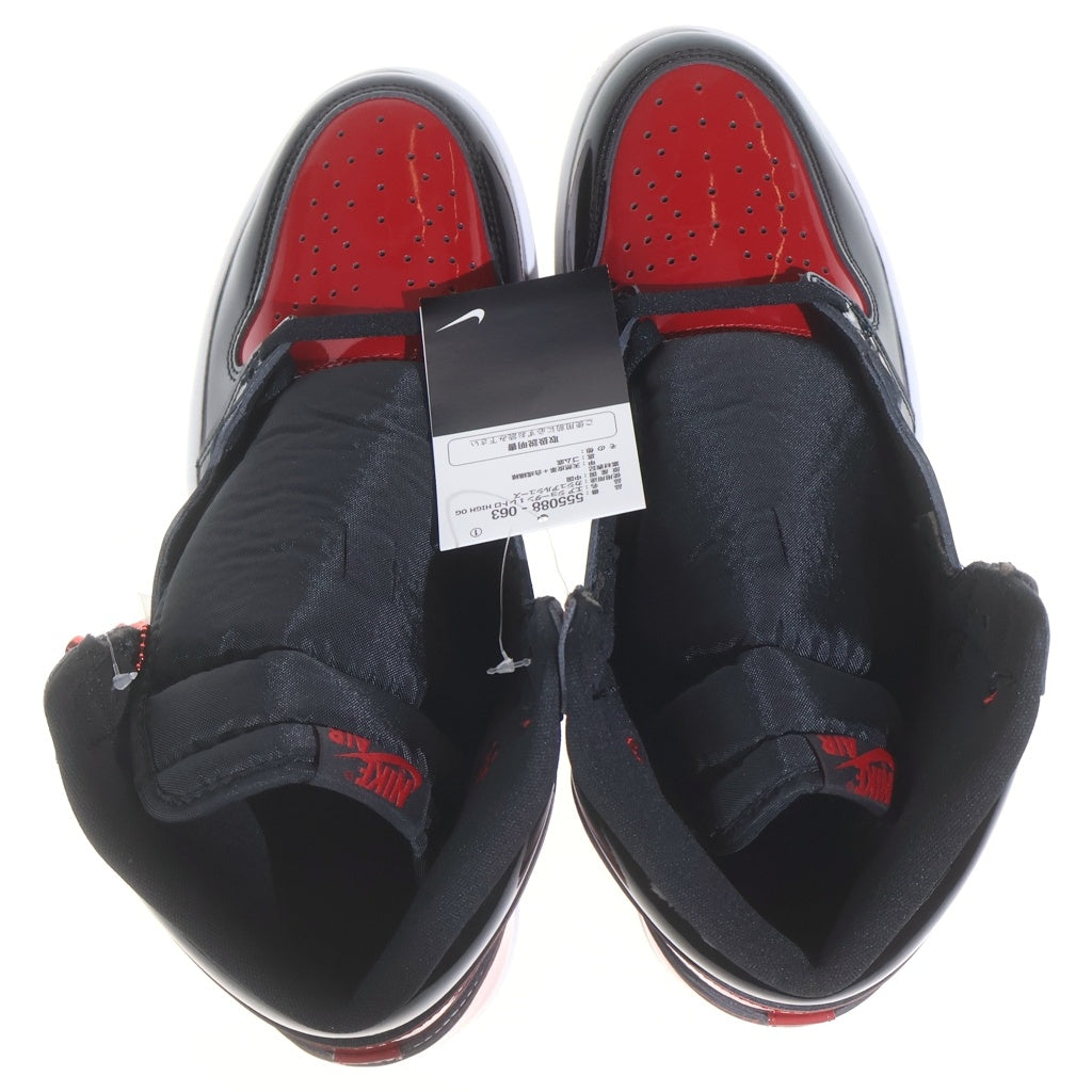 NIKE(ナイキ) AIR JORDAN 1 RETRO HIGH OG BRED PATENT 555088-063 エアジョーダン1 レトロ ブレッド パテント ハイカットスニーカー レッド/ブラック US12/30cm