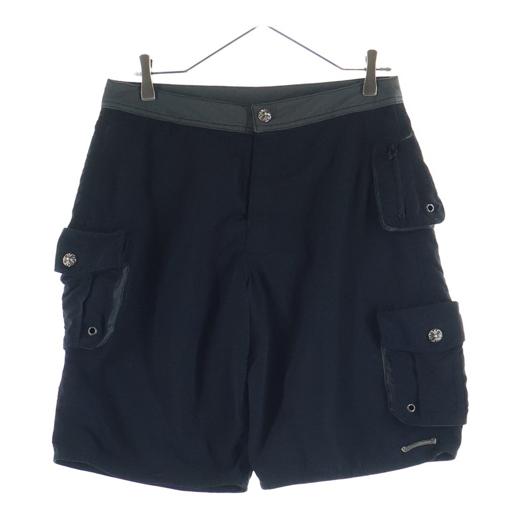 CHROME HEARTS(クロムハーツ) クロスボール ロゴプレート ナイロン カーゴショートパンツ ブラック