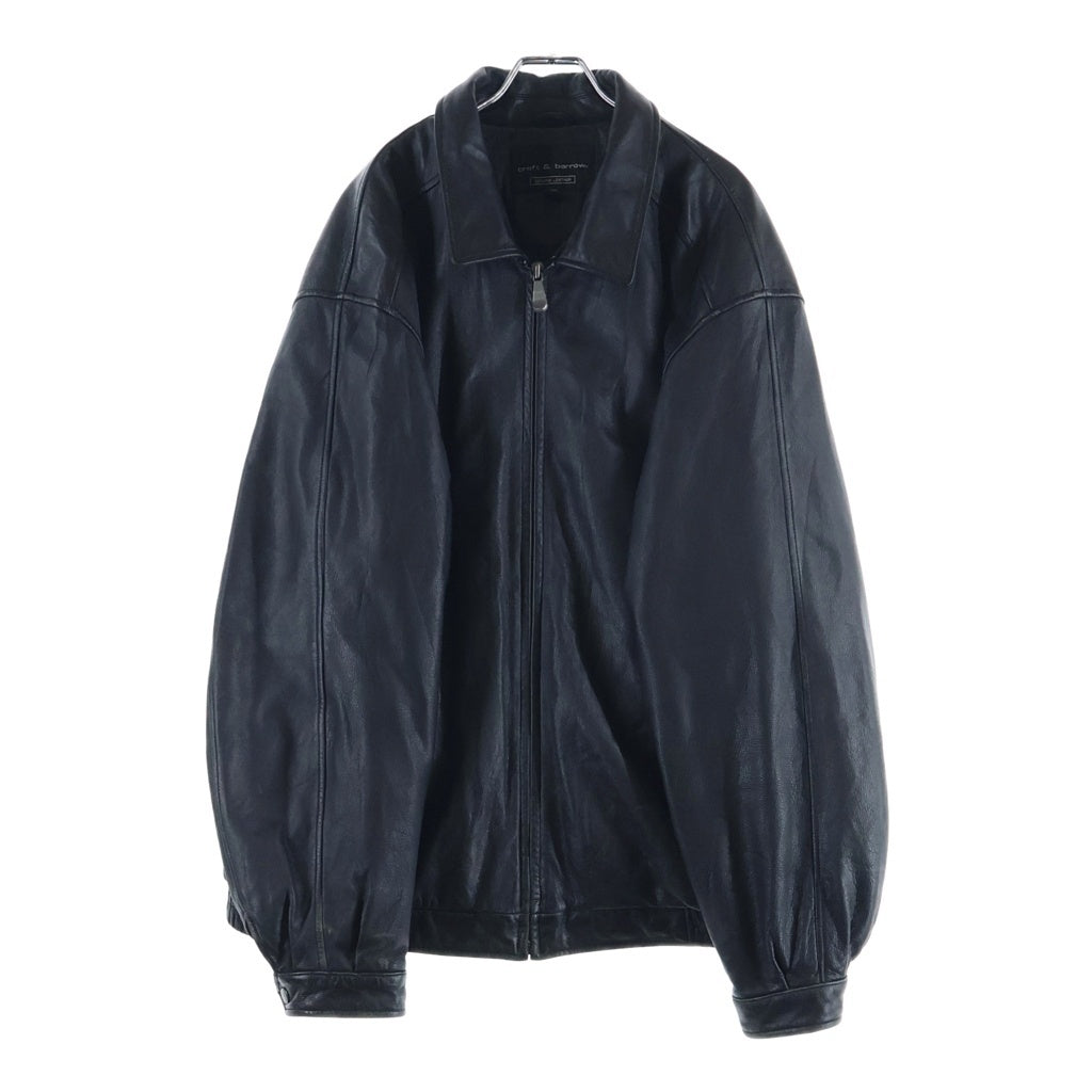 NO BRAND(ノーブランド) Croft&Barrow ジップアップ レザージャケット ブラック
