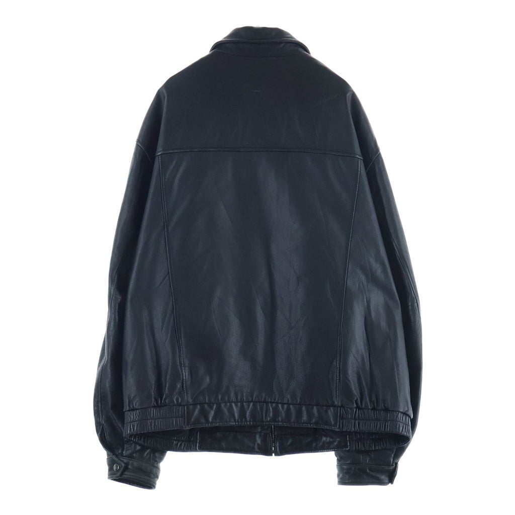 NO BRAND(ノーブランド) Croft&Barrow ジップアップ レザージャケット ブラック