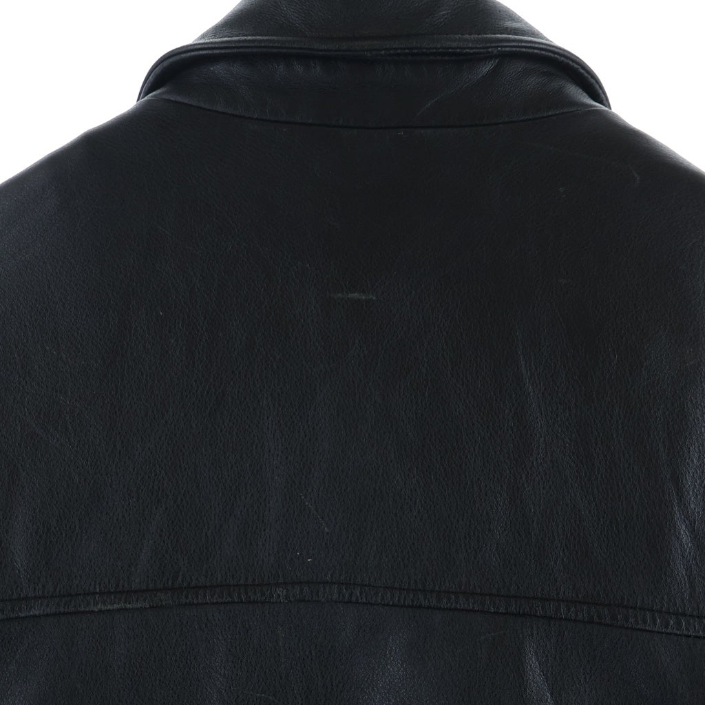 NO BRAND(ノーブランド) Croft&Barrow ジップアップ レザージャケット ブラック