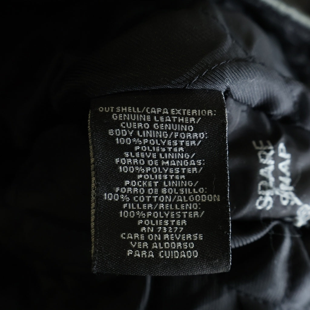 NO BRAND(ノーブランド) Croft&Barrow ジップアップ レザージャケット ブラック