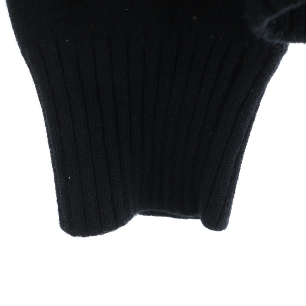 AMI Alexandre Mattiussi(アミアレクサンドルマテュッシ) AMI DE COEUR KNIT HOODIE ウールニットフーディー パーカー UKS802.018 ブラック