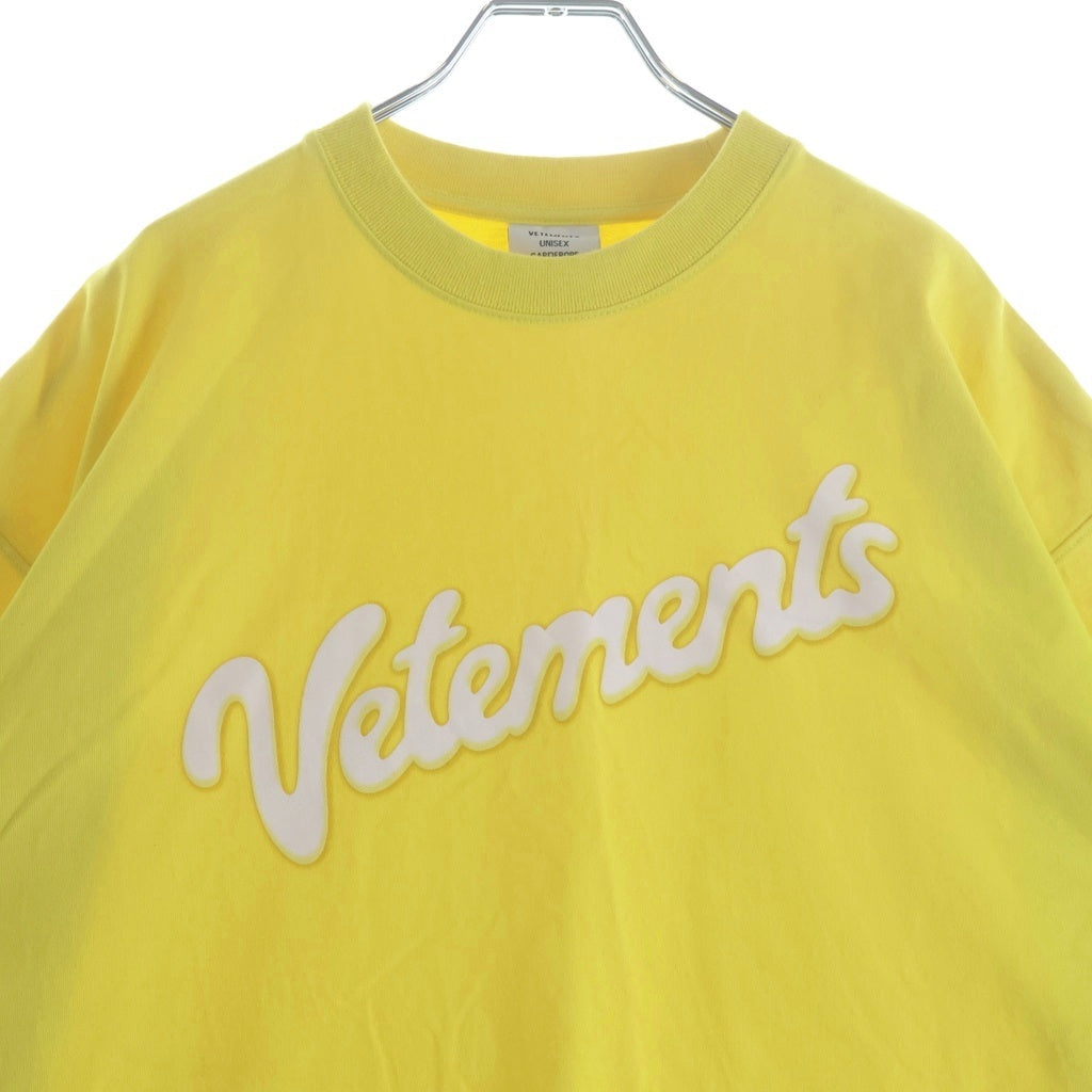 VETEMENTS(ヴェトモン) スウィートロゴプリントTシャツ 半袖カットソー UE51TR760Y イエロー