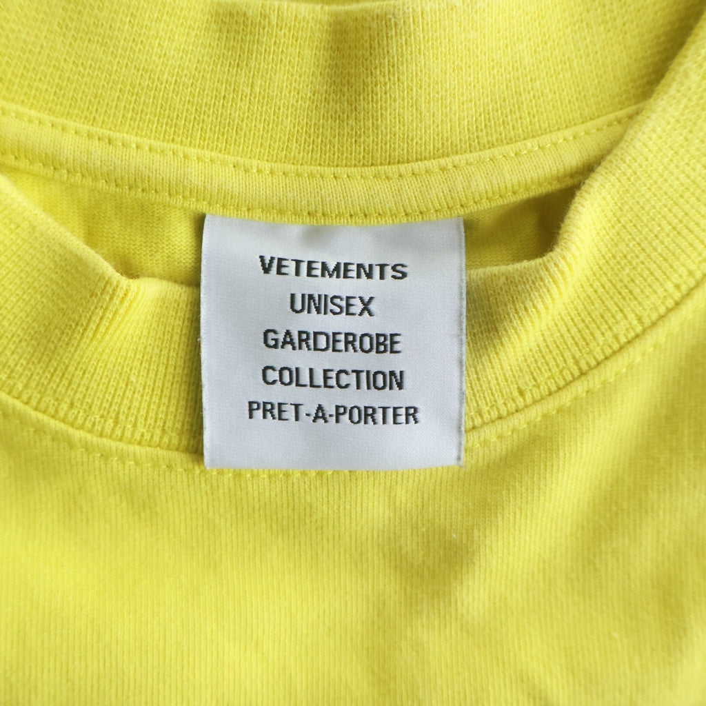 VETEMENTS(ヴェトモン) スウィートロゴプリントTシャツ 半袖カットソー UE51TR760Y イエロー