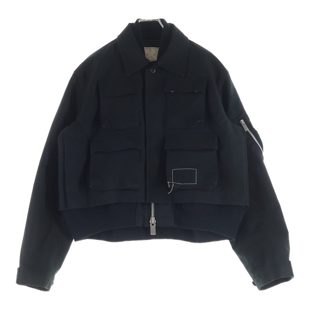 Sacai(サカイ) ×WTAPS 25SS Women's Cotton Back Satin x Nylon Twill Jacket コットンバック サテンナイロン ツイルブルゾンジャケット ブラック 25-07770