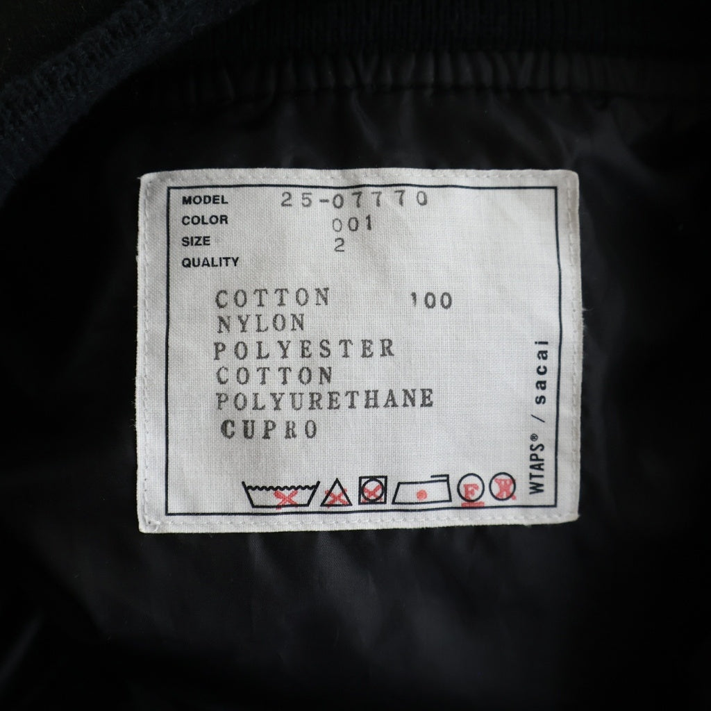 Sacai(サカイ) ×WTAPS 25SS Women's Cotton Back Satin x Nylon Twill Jacket コットンバック サテンナイロン ツイルブルゾンジャケット ブラック 25-07770