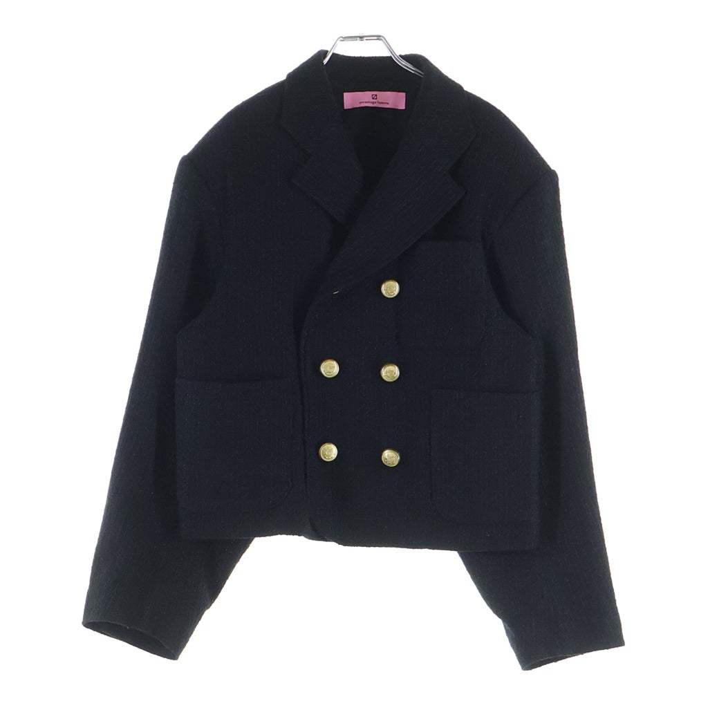 ANREALAGE(アンリアレイジ) DOUBLE BUTTON TWEED JACKET ダブルボタン ツイード ジャケット ブラック