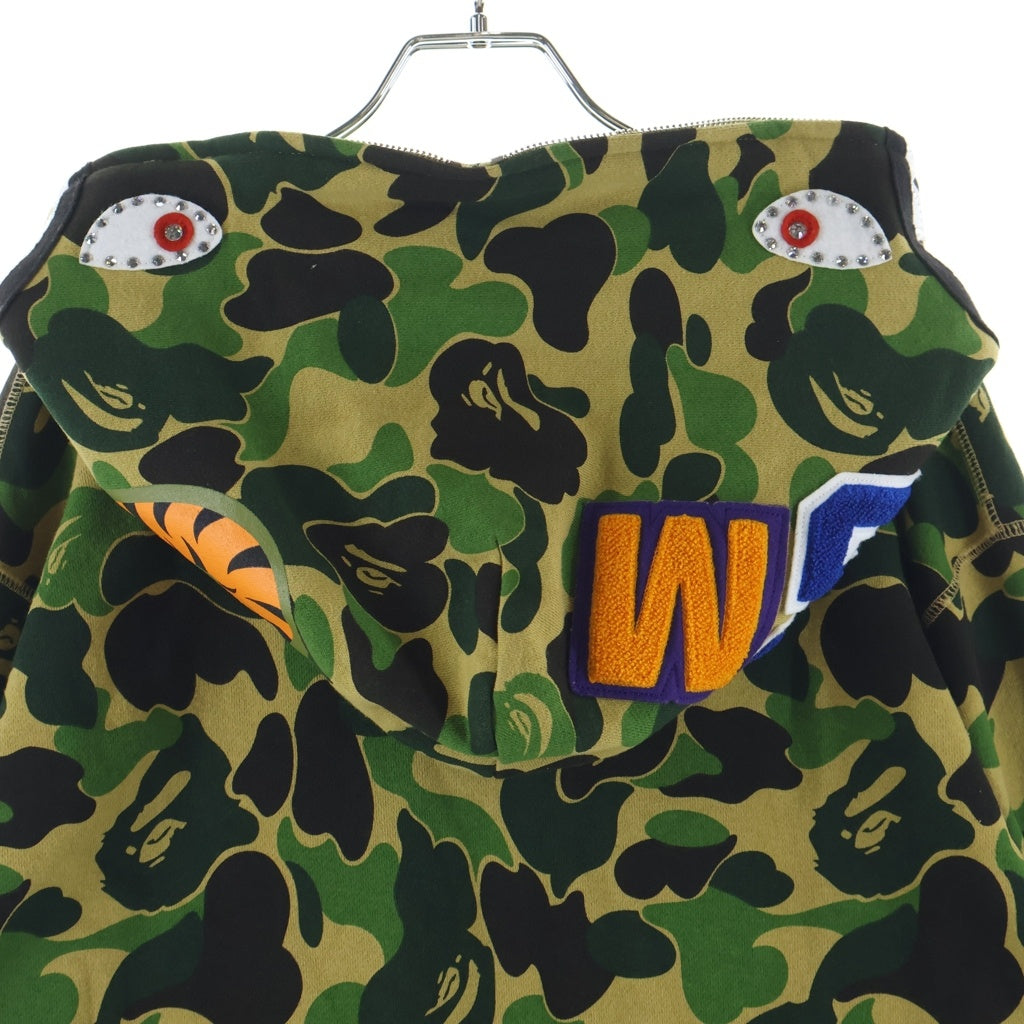 A BATHING APE(アベイシングエイプ) CAMO SHARK FULL ZIP HOODIE カモシャーク フルジップフーディ パーカー カーキ 001ZPL301008M