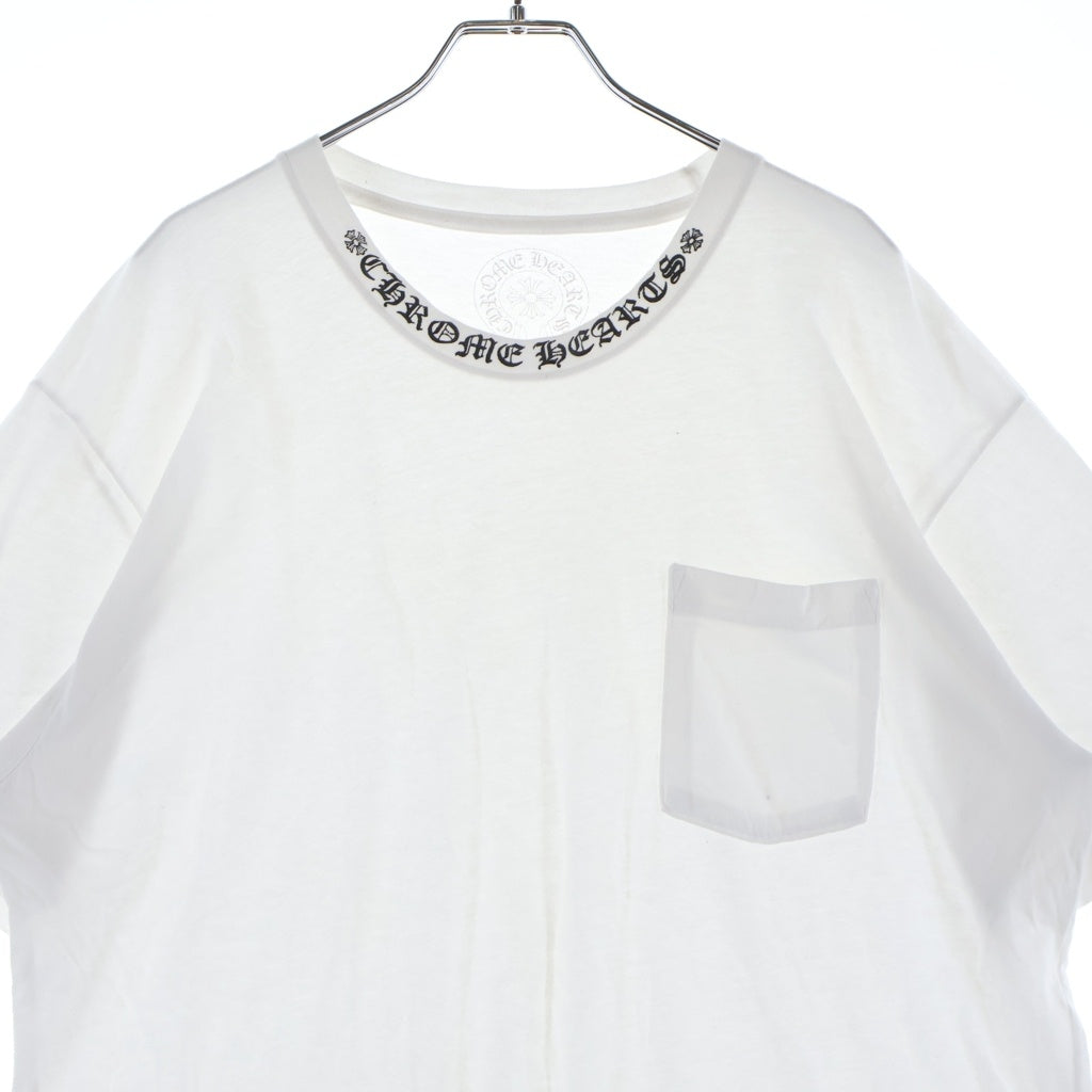 CHROME HEARTS(クロムハーツ) NECK LOGO ネックロゴ ポケット 半袖Tシャツカットソー ホワイト
