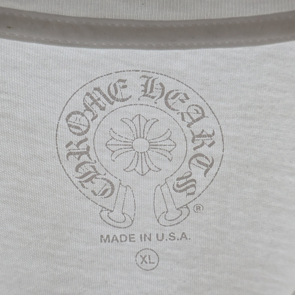 CHROME HEARTS(クロムハーツ) NECK LOGO ネックロゴ ポケット 半袖Tシャツカットソー ホワイト