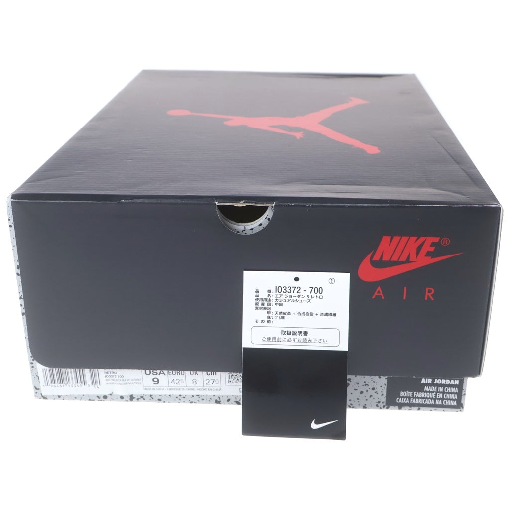 NIKE(ナイキ) AIR JORDAN5 RETRO TOKYO 23 IO3372-700 エアジョーダン5 レトロ トーキョー23 ハイカットスニーカー イエロー US9/27cm