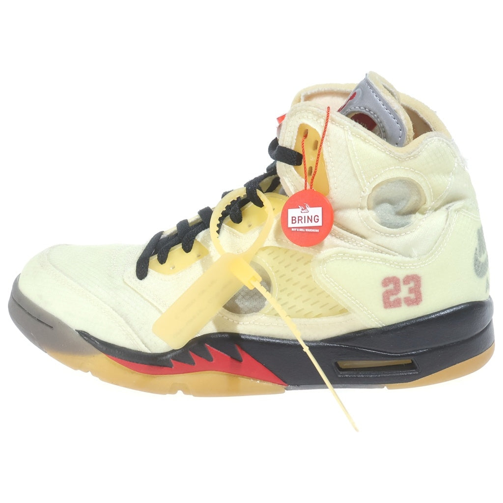 NIKE(ナイキ) ×OFF-WHITE AIR JORDAN 5 RETRO SP SAIL DH8565-100 オフホワイト エアジョーダン5 レトロ セイル ハイカットスニーカー アイボリー US9.5/27.5cm