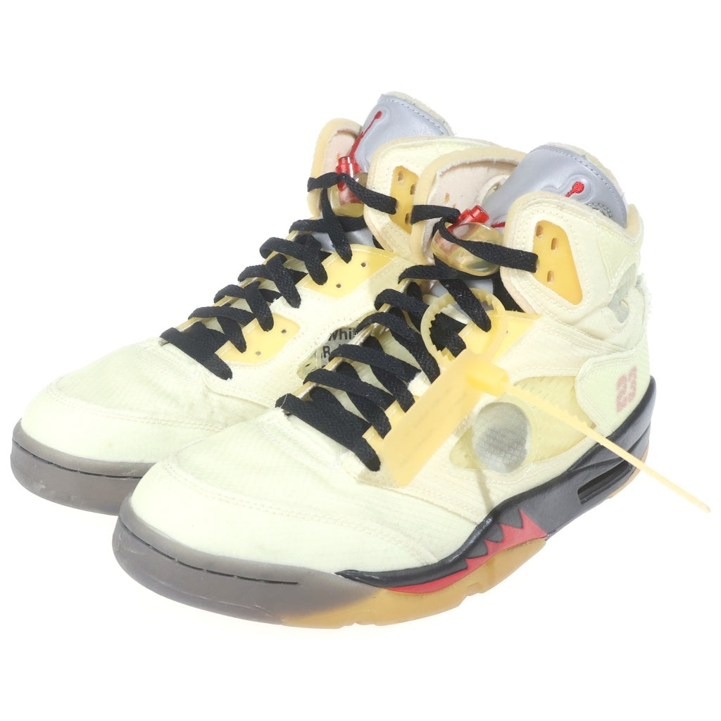NIKE(ナイキ) ×OFF-WHITE AIR JORDAN 5 RETRO SP SAIL DH8565-100 オフホワイト エアジョーダン5 レトロ セイル ハイカットスニーカー アイボリー US9.5/27.5cm