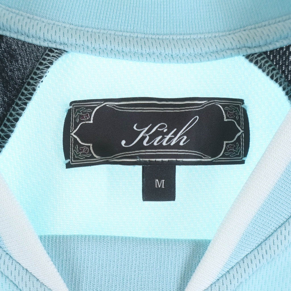 KITH(キス) Otto Mesh Chase Jersey フロントロゴ メッシュゲームシャツ 半袖Tシャツカットソー ブルー 26-073-060-0001-2-0
