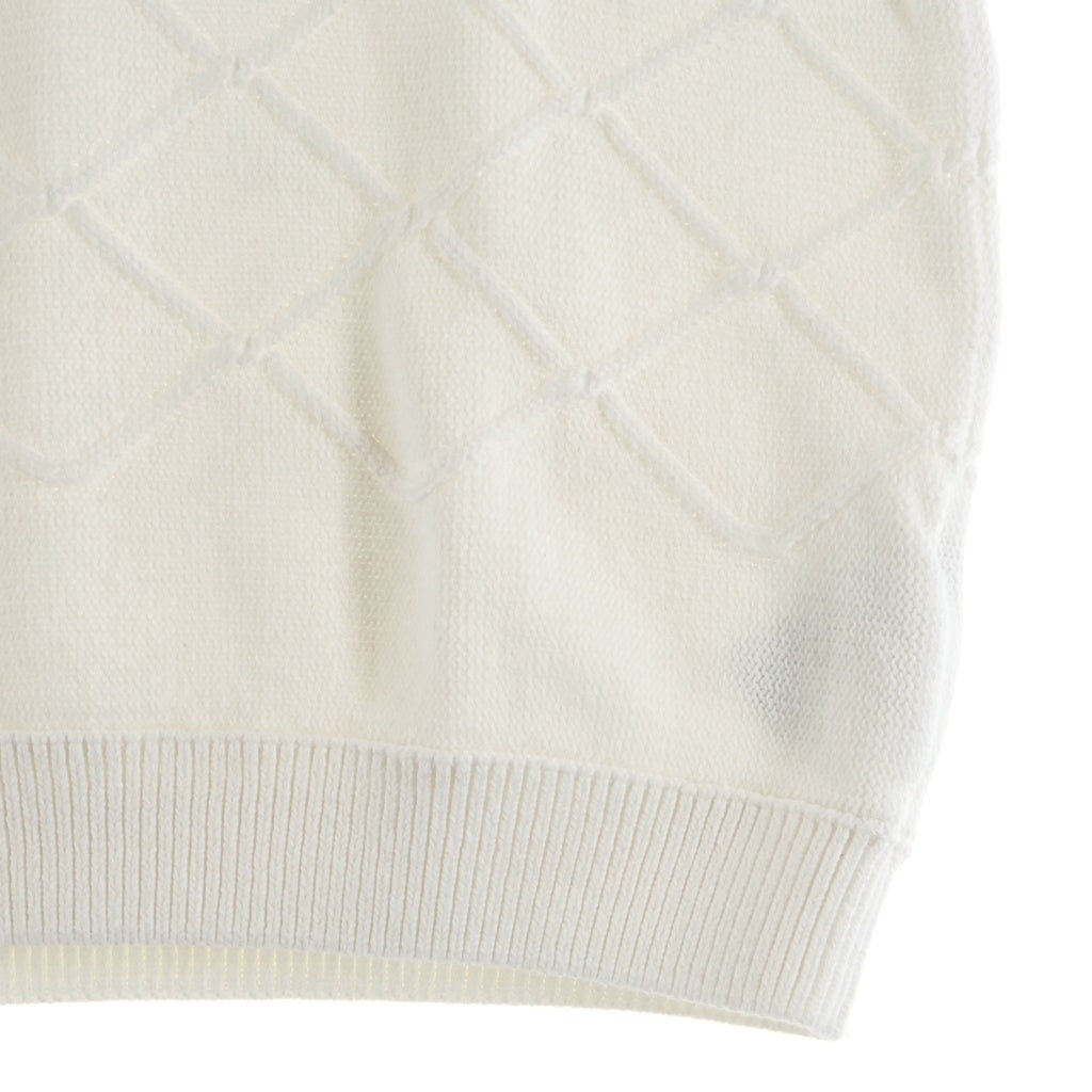 KITH(キス) ×adidas Football Knit Polo フロントロゴ刺繍 半袖ニットポロシャツ ホワイト KU4269