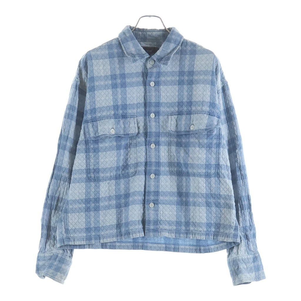 KITH(キス) Washed Indigo Plaid Henson Shirt コットン チェック キルティング加工 長袖シャツ ブルー 26-050-060-0004-2-0