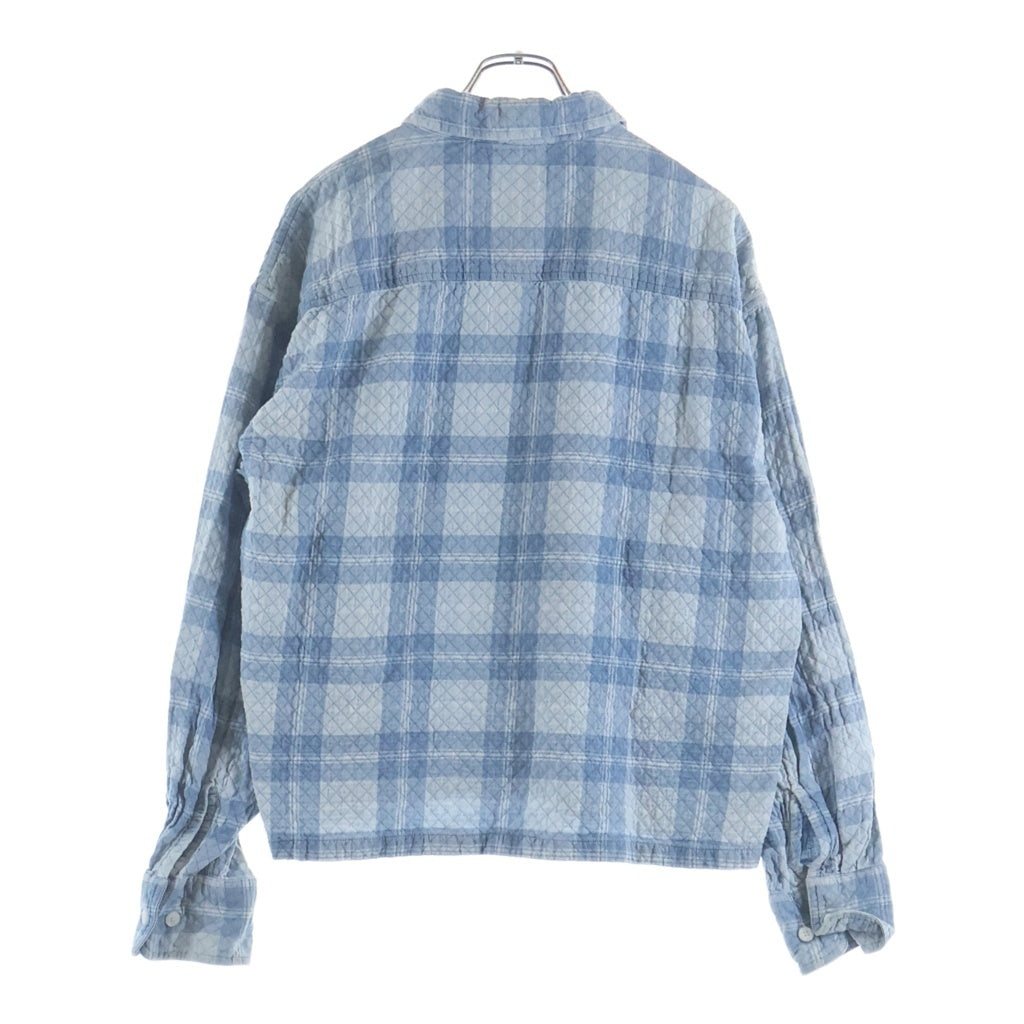 KITH(キス) Washed Indigo Plaid Henson Shirt コットン チェック キルティング加工 長袖シャツ ブルー 26-050-060-0004-2-0