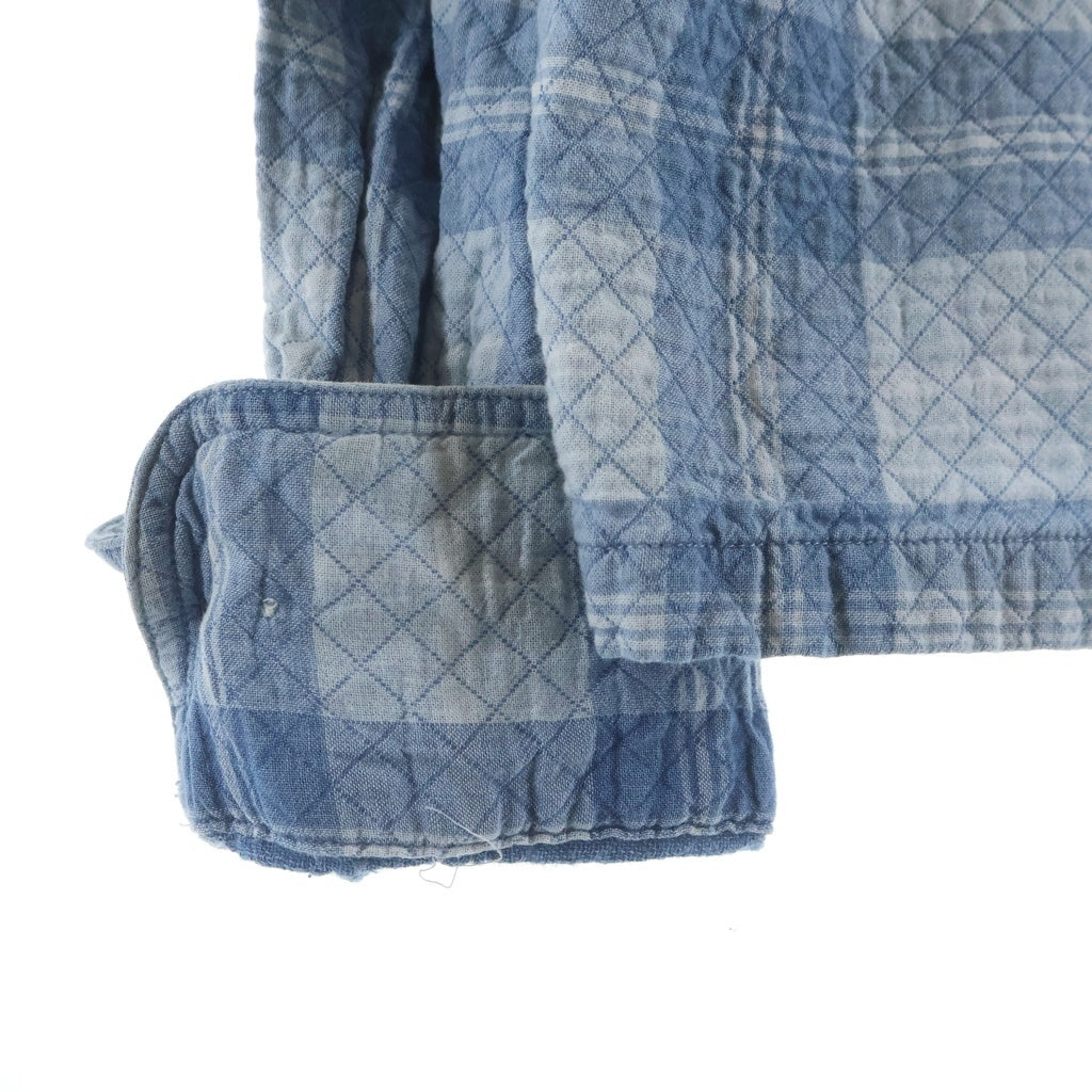 KITH(キス) Washed Indigo Plaid Henson Shirt コットン チェック キルティング加工 長袖シャツ ブルー 26-050-060-0004-2-0