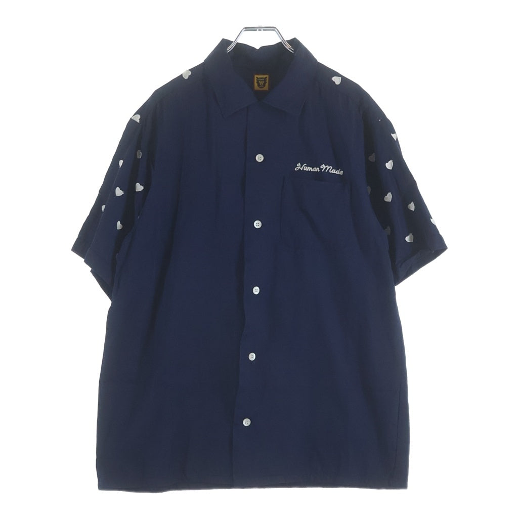 HUMAN MADE(ヒューマンメイド) 22SS Embroidery Shirt エンブロイダリーシャツ 半袖シャツ ネイビー