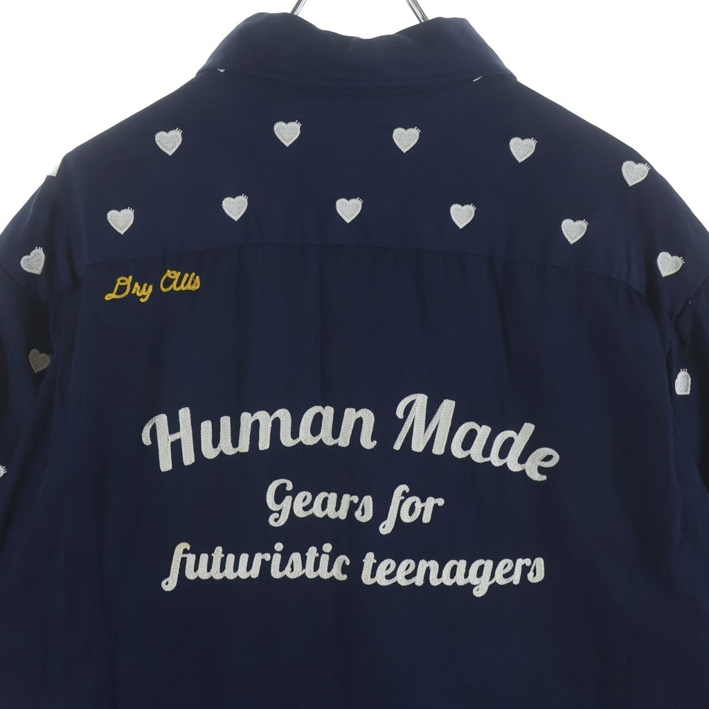 HUMAN MADE(ヒューマンメイド) 22SS Embroidery Shirt エンブロイダリーシャツ 半袖シャツ ネイビー