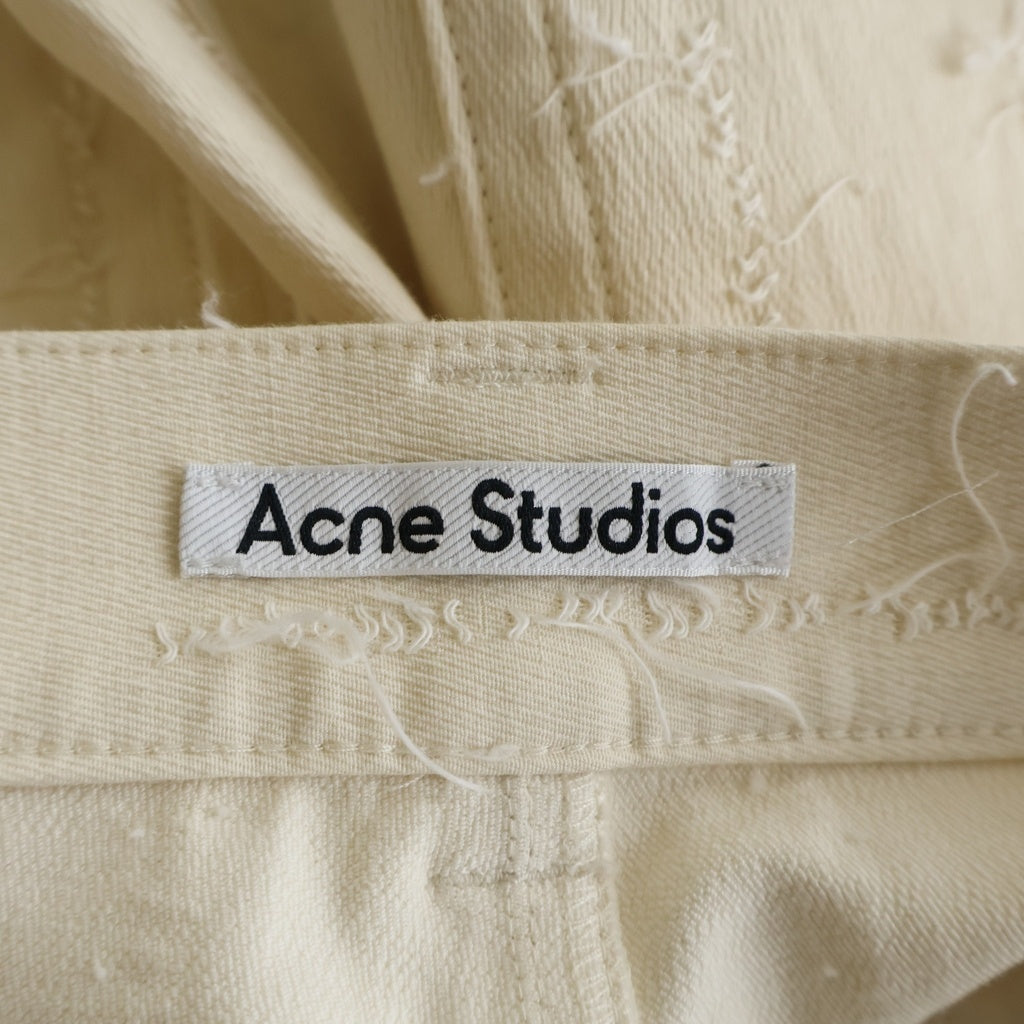 Acne Studios(アクネ ストゥディオズ) コットン ワイドトラウザーズパンツ ベージュ FN-WN-TROU000877 レディース