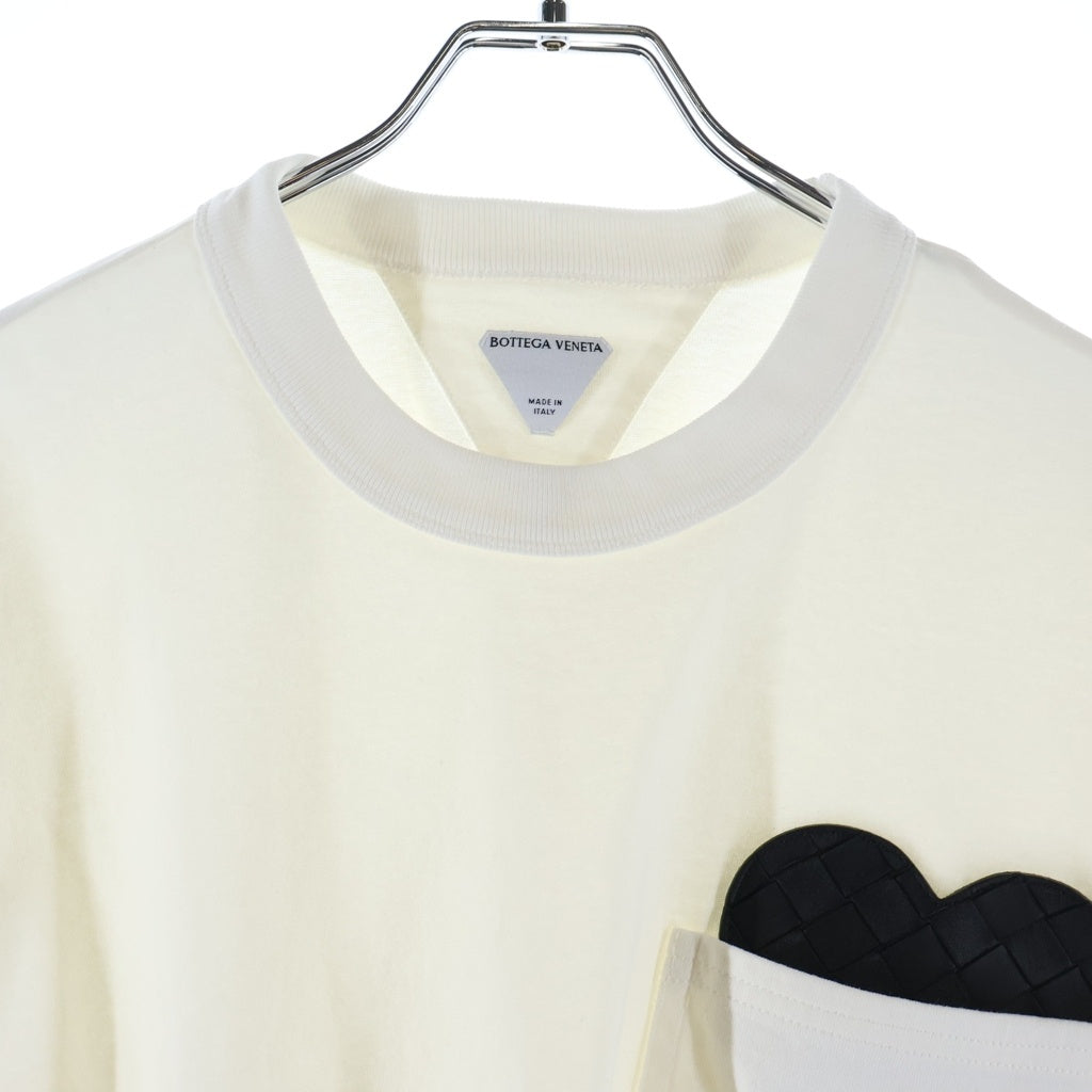 BOTTEGA VENETA(ボッテガヴェネタ) Soft Cotton Jersey Short Sleeve T-Shirt With Detachable Heart クロップド ハート 半袖Tシャツカットソー ホワイト 817573 V4XI0 レディース