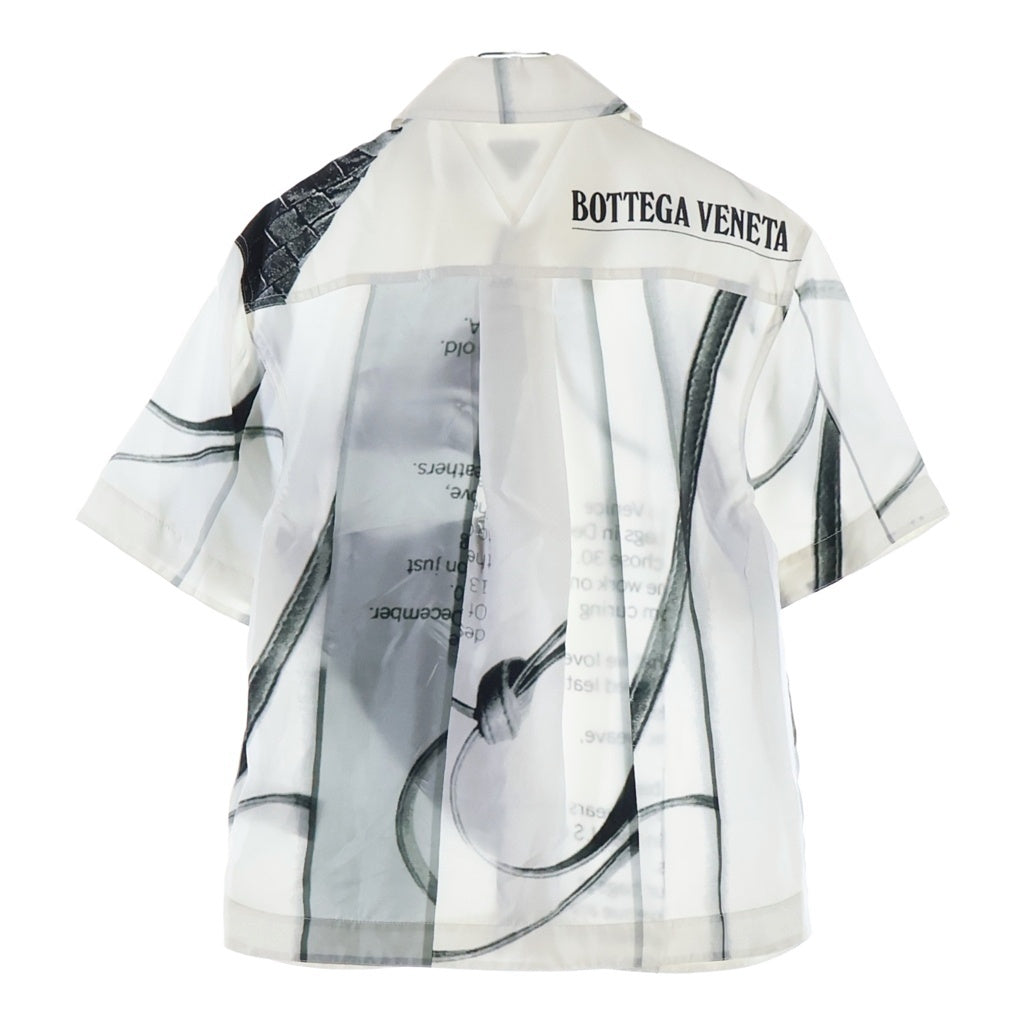 BOTTEGA VENETA(ボッテガヴェネタ) Letter Graphic Silk Shirt レターグラフィック シルクシャツ ホワイト 823056 V5MT0 レディース