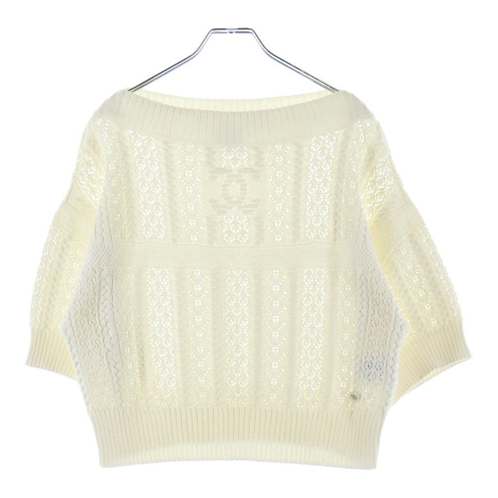 CHANEL(シャネル) 24SS ココマーク ココビーチ ニット 半袖ニットセーター ホワイト P76924K11083 レディース