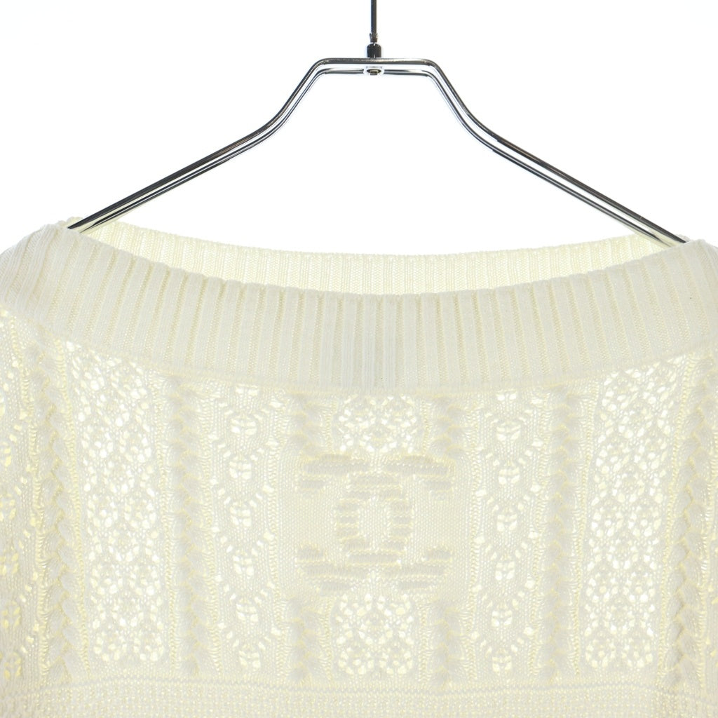 CHANEL(シャネル) 24SS ココマーク ココビーチ ニット 半袖ニットセーター ホワイト P76924K11083 レディース