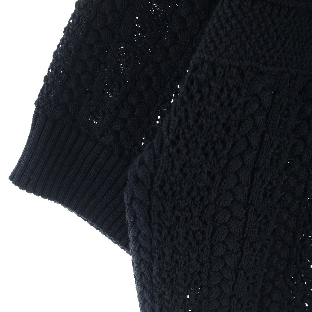CHANEL(シャネル) ココマーク かぎ編み 半袖ニットセーター ブラック P76924K11083 レディース