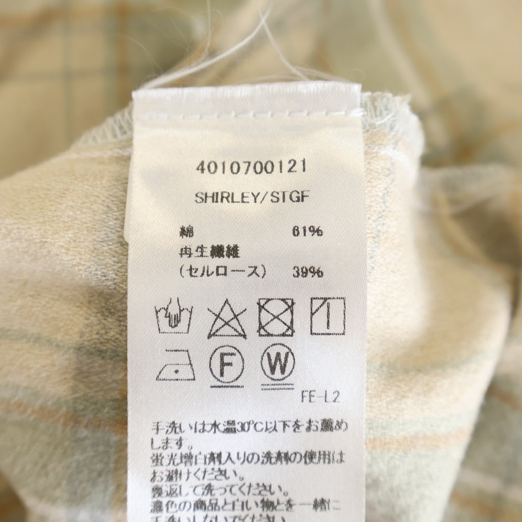 Frank&Eileen(フランクアンドアイリーン) SHIRLEY シャーリー チェック柄 長袖ネルシャツ ベージュ 4010700121 レディース