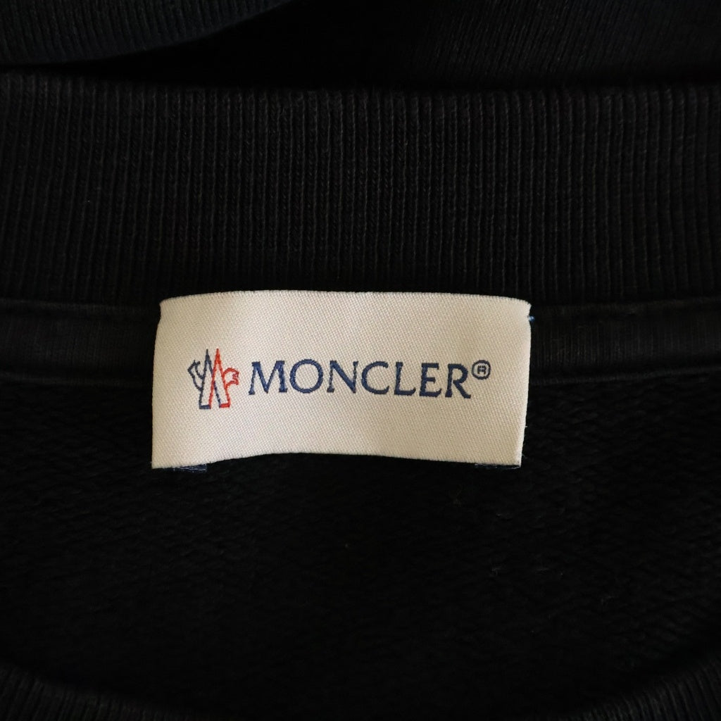 MONCLER(モンクレール) 22AW ST MORIS PATCH CREWSWEAT ロゴワッペン クルーネック スウェット トレーナー ブラック H20918G00023