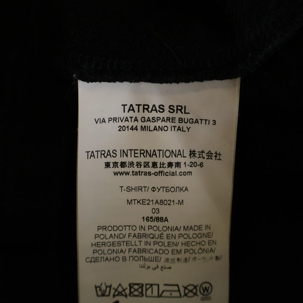 TATRAS(タトラス) RENOIR レノア ラメロゴ クルーネック 長袖Tシャツカットソー ブラック MTKE21A8021