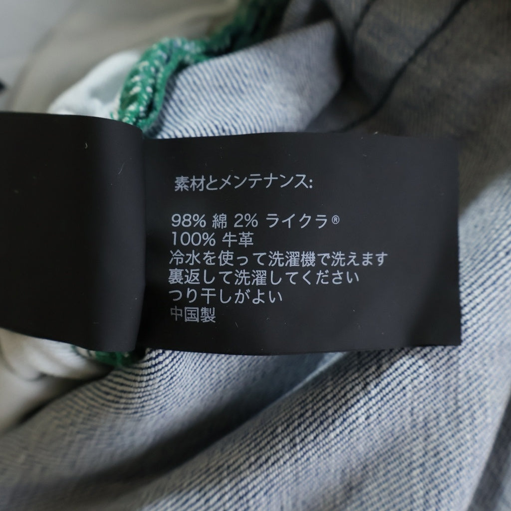 PURPLE BRAND(パープルブランド) ダメージ ペイント加工 ボタンフライ デニムパンツ インディゴ SS2201JNS