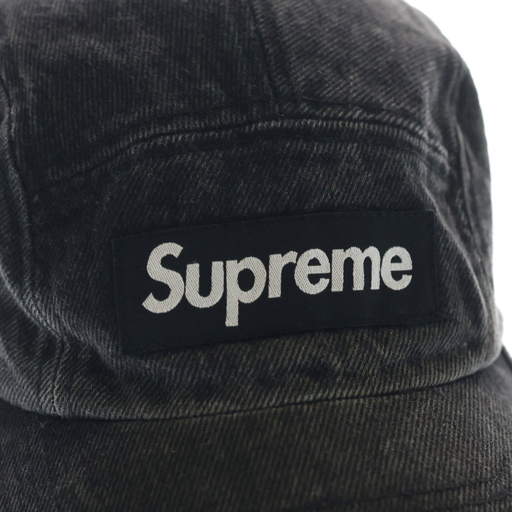 SUPREME(シュプリーム) 24SS Coated Denim Camp Cap デニム キャンプキャップ 帽子 ブラック