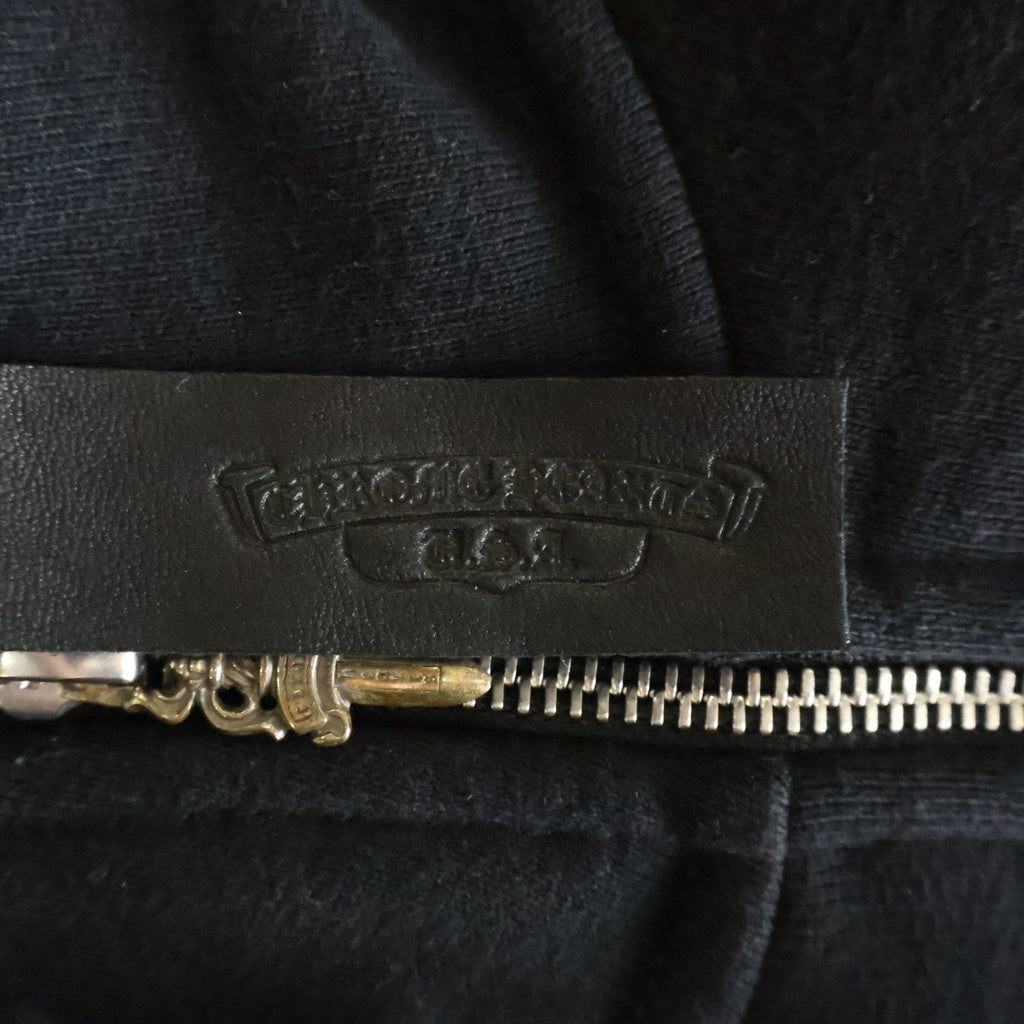 CHROME HEARTS(クロムハーツ) Y NOT SLO RIDE ロゴ刺繍 ハーフジップスウェット トレーナー ブラック