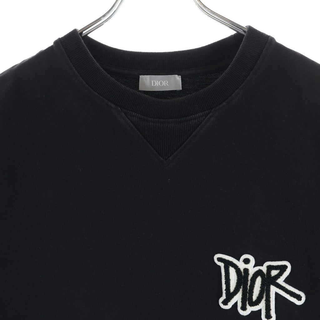 DIOR(ディオール) 20SS ×Shawn Stussy フロントロゴ刺繍半袖カットソー 半袖Tシャツ 033J625I0554 ブラック