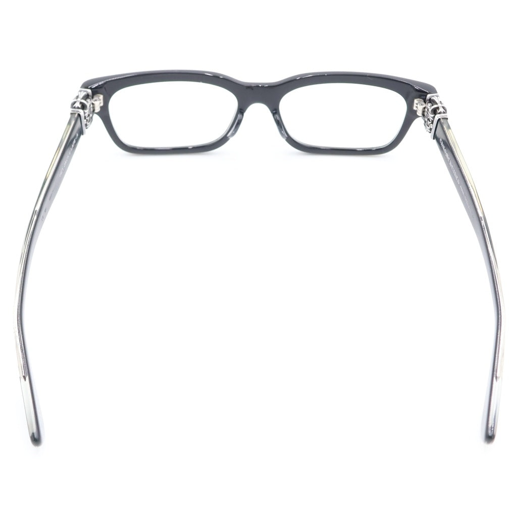 CHROME HEARTS(クロムハーツ) HEY JACK U LATE-A セメタリークロス装飾テンプル ウェリントンサングラス アイウェア 眼鏡 ブラック