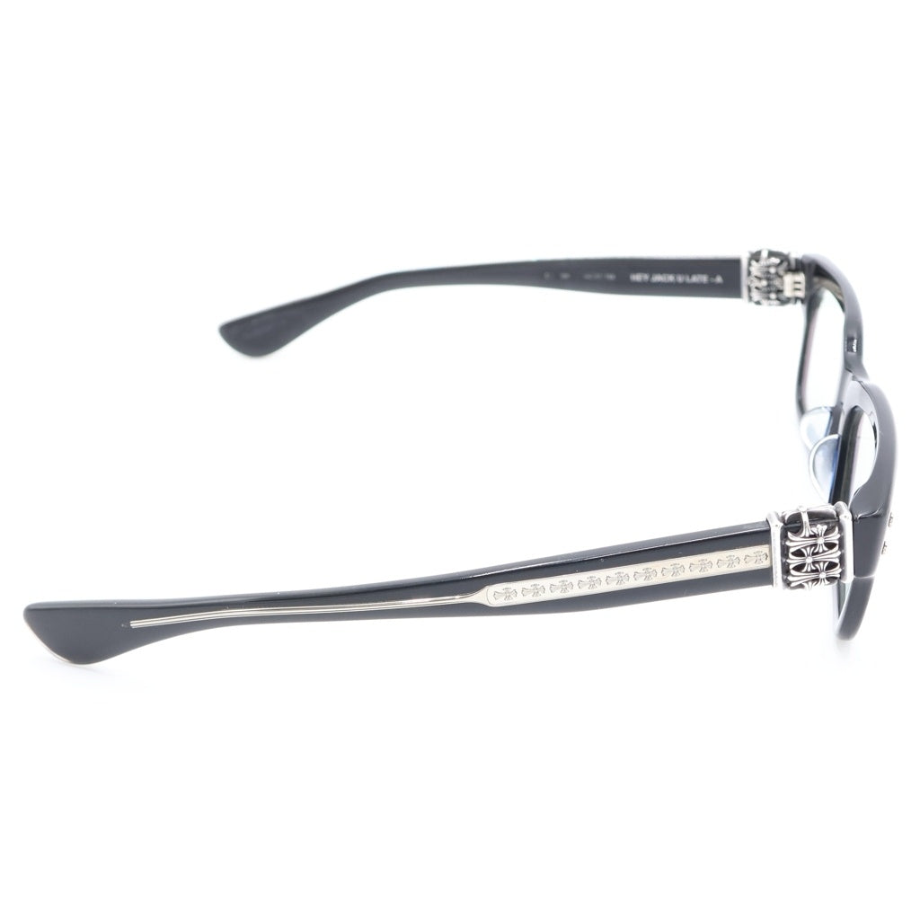 CHROME HEARTS(クロムハーツ) HEY JACK U LATE-A セメタリークロス装飾テンプル ウェリントンサングラス アイウェア 眼鏡 ブラック