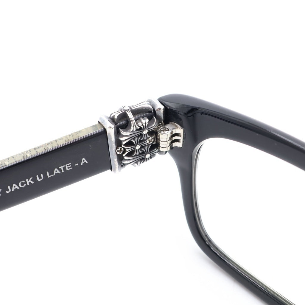 CHROME HEARTS(クロムハーツ) HEY JACK U LATE-A セメタリークロス装飾テンプル ウェリントンサングラス アイウェア 眼鏡 ブラック