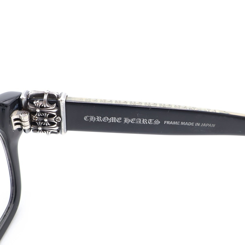 CHROME HEARTS(クロムハーツ) HEY JACK U LATE-A セメタリークロス装飾テンプル ウェリントンサングラス アイウェア 眼鏡 ブラック