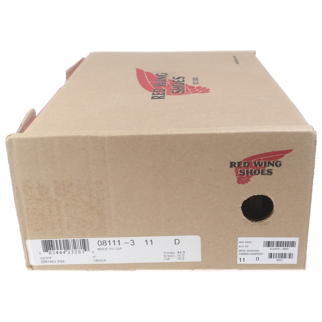 RED WING(レッド ウイング) Iron Ranger 08111-3 アイアンレンジャー アンバーハーネス キャップドトゥ ワークブーツ US11/29.0cm ブラウン