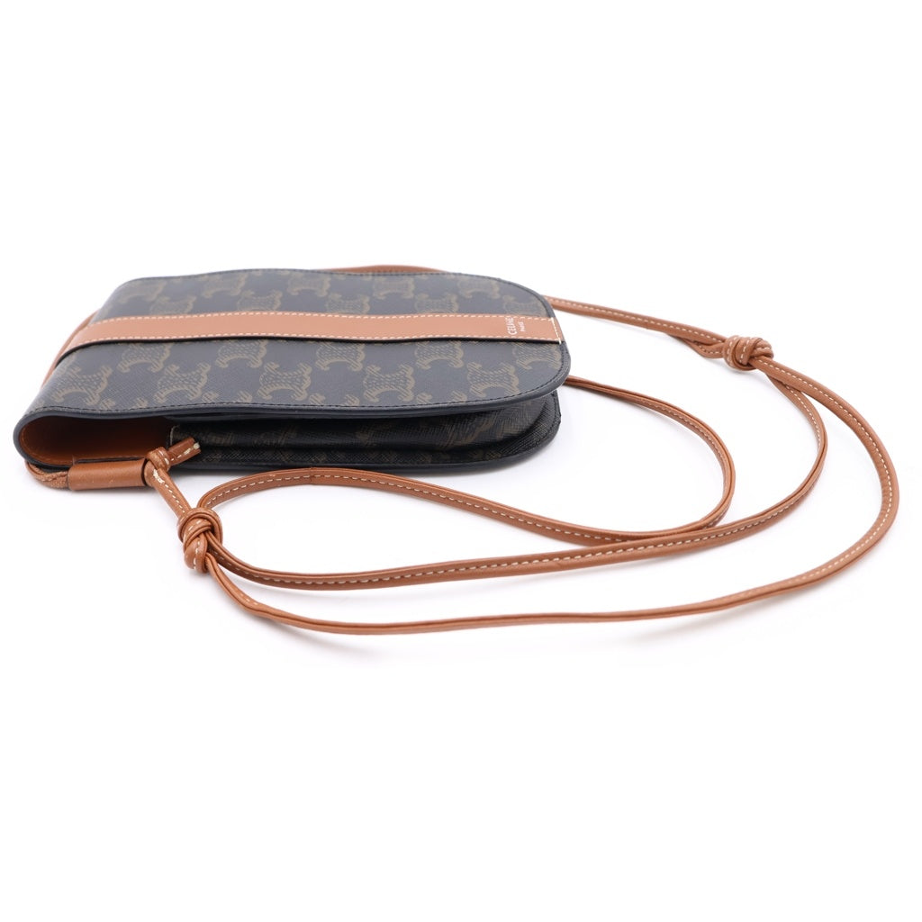 CELINE(セリーヌ) トリオンフ キャンバス ショルダーフォンケース ブラウン 10H742DCH.04LU 10H742DCH.04LU