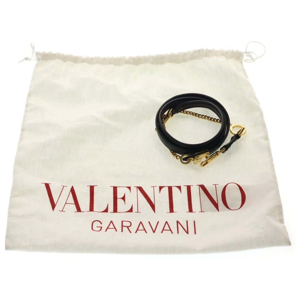 VALENTINO(ヴァレンティノ) ガラヴァーニ Vスリング グレインカーフスキン スモール ハンドバッグ ショルダーバッグ ブラック レディース